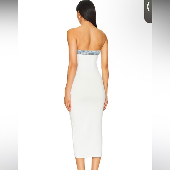 SER.O.YA White Strapless Bodycon Midi Dress - Picture 2 of 3